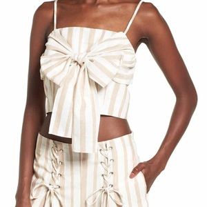 MAKE AN OFFER J.O.A Tie Front Crop Top